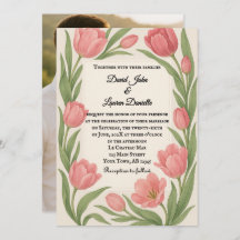 Tulip Ever After Photo Wedding Invitation