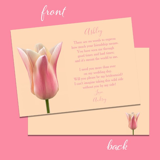 Convites Tulipa Dama de Honra Poema Proposta Você Será Minh (Criador carregado)