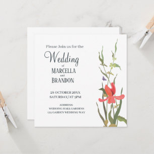 Convites Tulipa Floral de Casamento Primavera