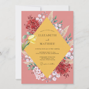 Convites Tulipa Mostarda Terracota Eucalipto Casamento
