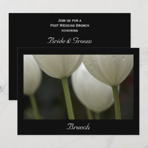 Convites Tulipas de Jardim Branco Brunche de Pós-Casamento 