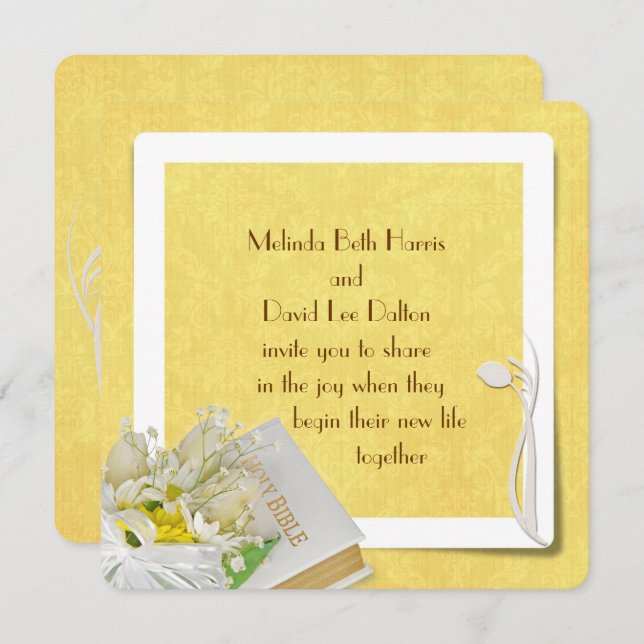 Convites Tulipas e margaridas (Frente/Verso)