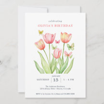 Tulipas Florais em Aquarela Pêssego