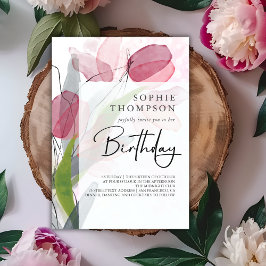 Convites Tulipas moles, aniversário elegante