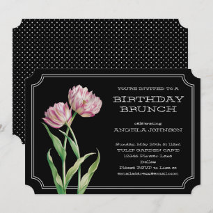 Convites Tulipas pintadas e Bolinhas Brunch