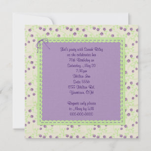 Convites tulipas roxas para o Aniversário Conite