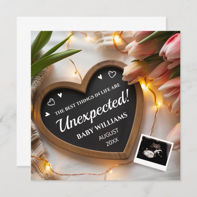 Convites Tulips Bebê Anunciando Mídia Social (Frente/Verso)