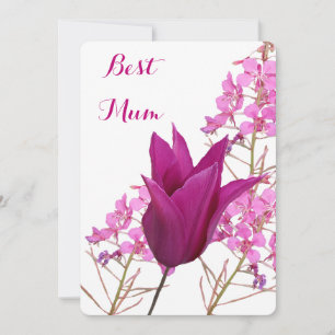 Convites Tulpa rosa bonito da Mãe, linda floral