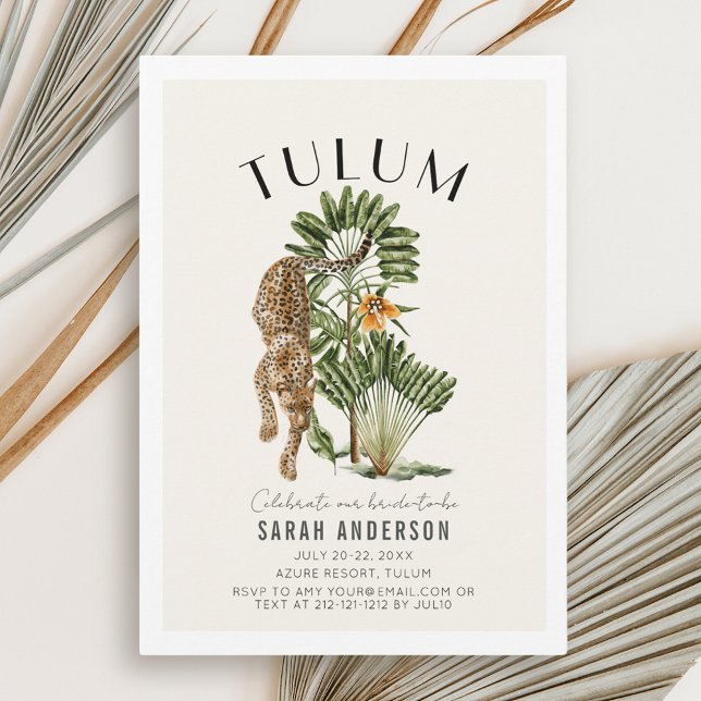 Convites Tulum Leopard Bachelorette Weekend Itinerário (Criador carregado)