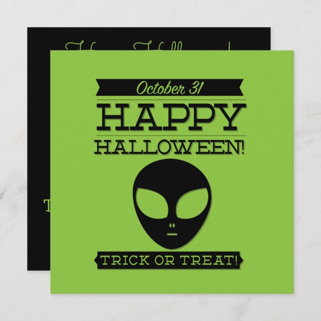 Convites Tupografia retro Halloween (Frente/Verso)