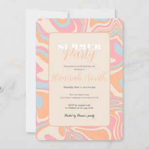 Convites Turbilhão líquido abstrato moderno Peach Fuzz