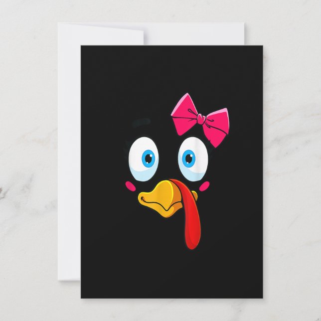 Convites Turca Enfrenta Garota de Ação de Graças Crianças T (Frente)