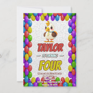Convites Turco Personalizado Aniversário Único Crianças Con