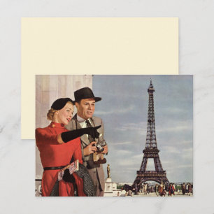 Convites Turistas Antigos na Torre Eiffel, Férias em Paris