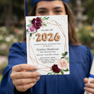 Convites Turma de 2023 Balão Floral Roxo Graduação