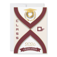 Turma de 2026 Burgundy & Gold Edição Personalizáve