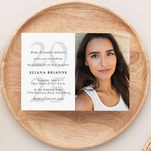 Convites Turma de 2026 foto simples preto e branco de forma (Criador carregado)