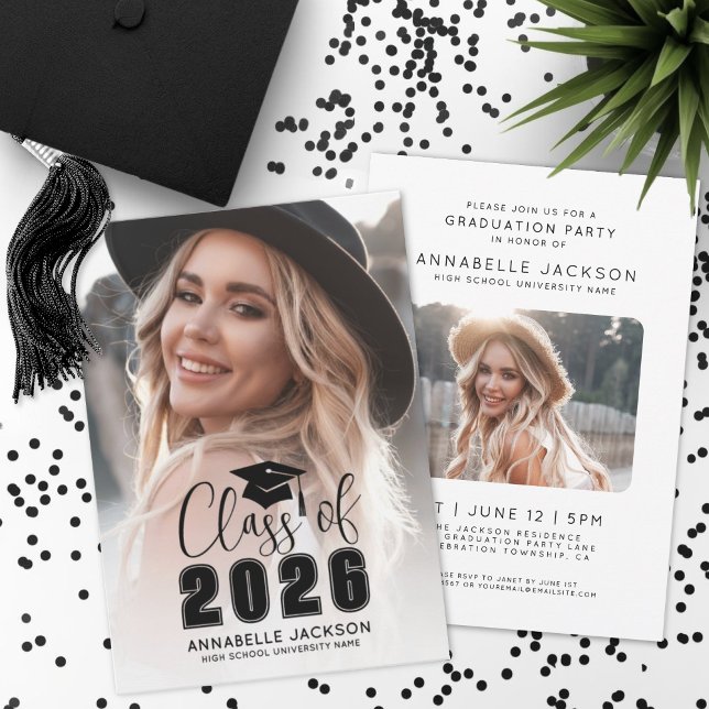 Convites Turma De 2026 Graduado Foto Formatura (Class Of 2026 Graduate Photo Graduation Invitation)