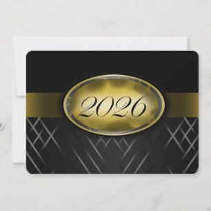 Convites Turma de 2026 Preta e Dourada