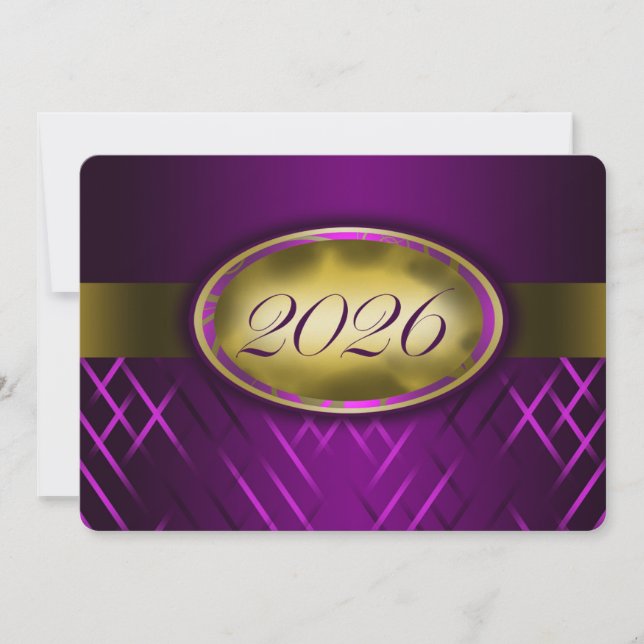Convites Turma de 2026 Roxo e Dourado (Frente)