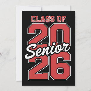 Convites Turma De 2026 Senior Vermelho Graduação 26 Graduad