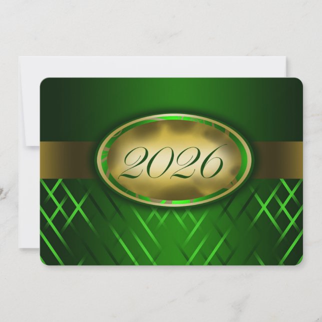 Convites Turma de 2026 Verde e Dourada (Frente)