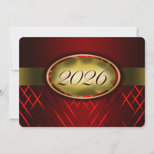 Convites Turma de 2026 Vermelho e Dourado (Frente)