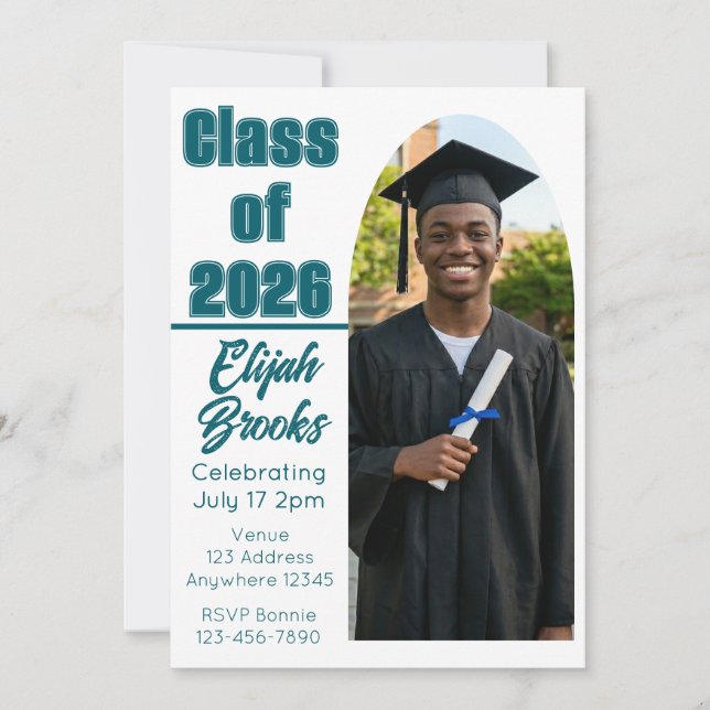 Convites Turma de Arco Imagem Graduação (Frente)