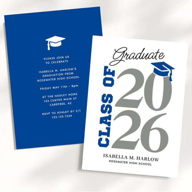 Convites Turma de Formatura Blue Gray YY (Criador carregado)
