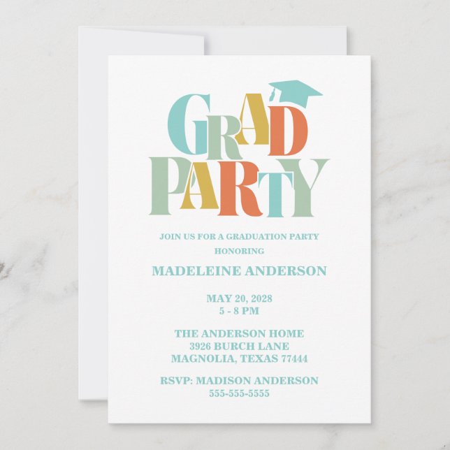 Convites Turma Retro de Parabéns Formatura Foto (Frente)