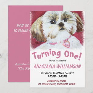 Convites Turnando Um Ano Shih Tzu Convide