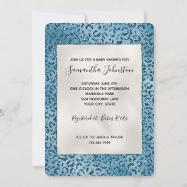 Convites Turquesa Azul-Leopardo-Estimulante