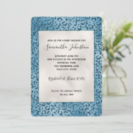 Convites Turquesa Azul-Leopardo-Estimulante
