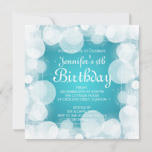 Convites Turquesa De Bebê/Aniversário de criança Brilhan