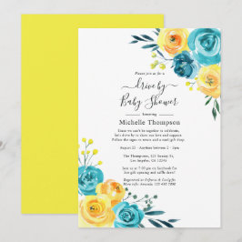 Convites Turquesa e Unidade Floral Amarela por Chá