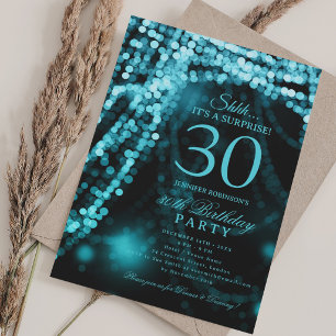 Convites Turquesa Festa de Surpresa de 30 Anos