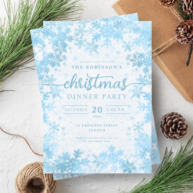 Convites Turquesa Moderna Winter Wonderland Natal (Modern Turquoise Winter Wonderland Christmas Invitation)