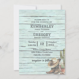 Convites Turquesa russa País Ocidental Boots Hat