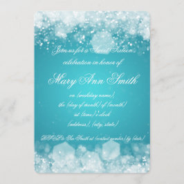 Convites Turquesa Sparkling da noite 2 do partido do doce