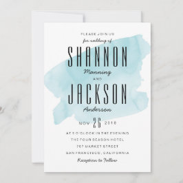 Convites Turquesa Watercolor Wash Invitation