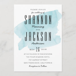 Convites Turquesa Watercolor Wash Invitation