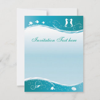 Convites Turquoise Beach Wedding Invitation