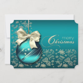 Convites Turquoise Christmas Bauble Festa de Natal