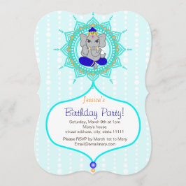 Convites Turquoise Ganesh Birthday 5" x 7"