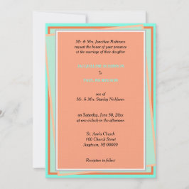 Convites Turquoise Geométrica Cantaloupe