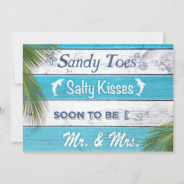 Convites Turquoise Sandy Toes Salty Kisses Festa de noivado