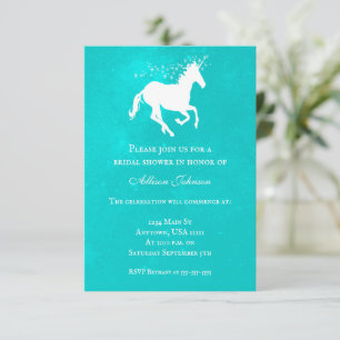 Convites Turquoise Unicorn Chá de panela Invite