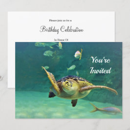 Convites Turtle Sea Water Fish Photo Birthday