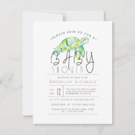 Convites Turtle Watercolor | Chá de fraldas aquático