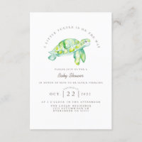 Turtle Watercolor | Chá de fraldas de vida do ocea